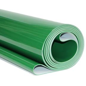 Anti-static 2ply green smooth PVC lightweight conveyor belt for production line